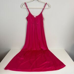 Vintage Kayser Hot Pink Smocked Nightgown Dress XS